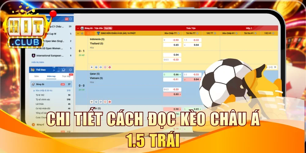 Chi tiết cách đọc kèo châu Á 1.5 trái
