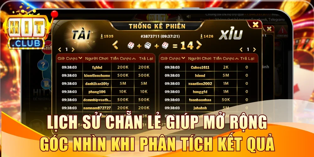 Lịch sử Chẵn Lẻ giúp mở rộng góc nhìn khi phân tích kết quả