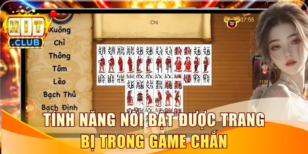 Tính năng nổi bật được trang bị trong game Chắn